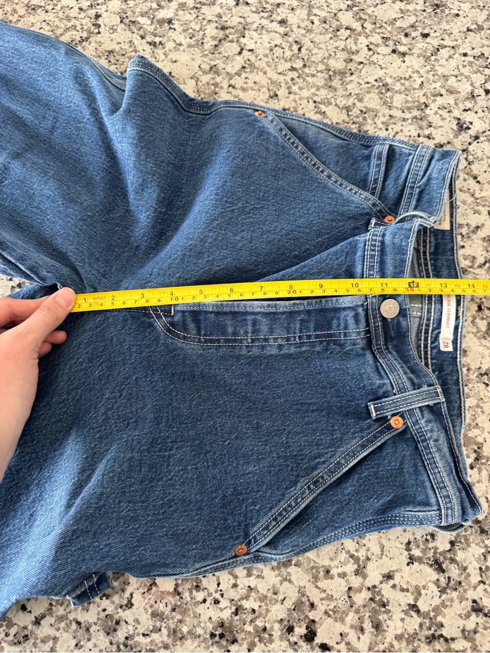 Levi's Ribcage Straight Belt Loop Big E Size 28x27 Button Fly Retro Grunge - Picture 14 of 15